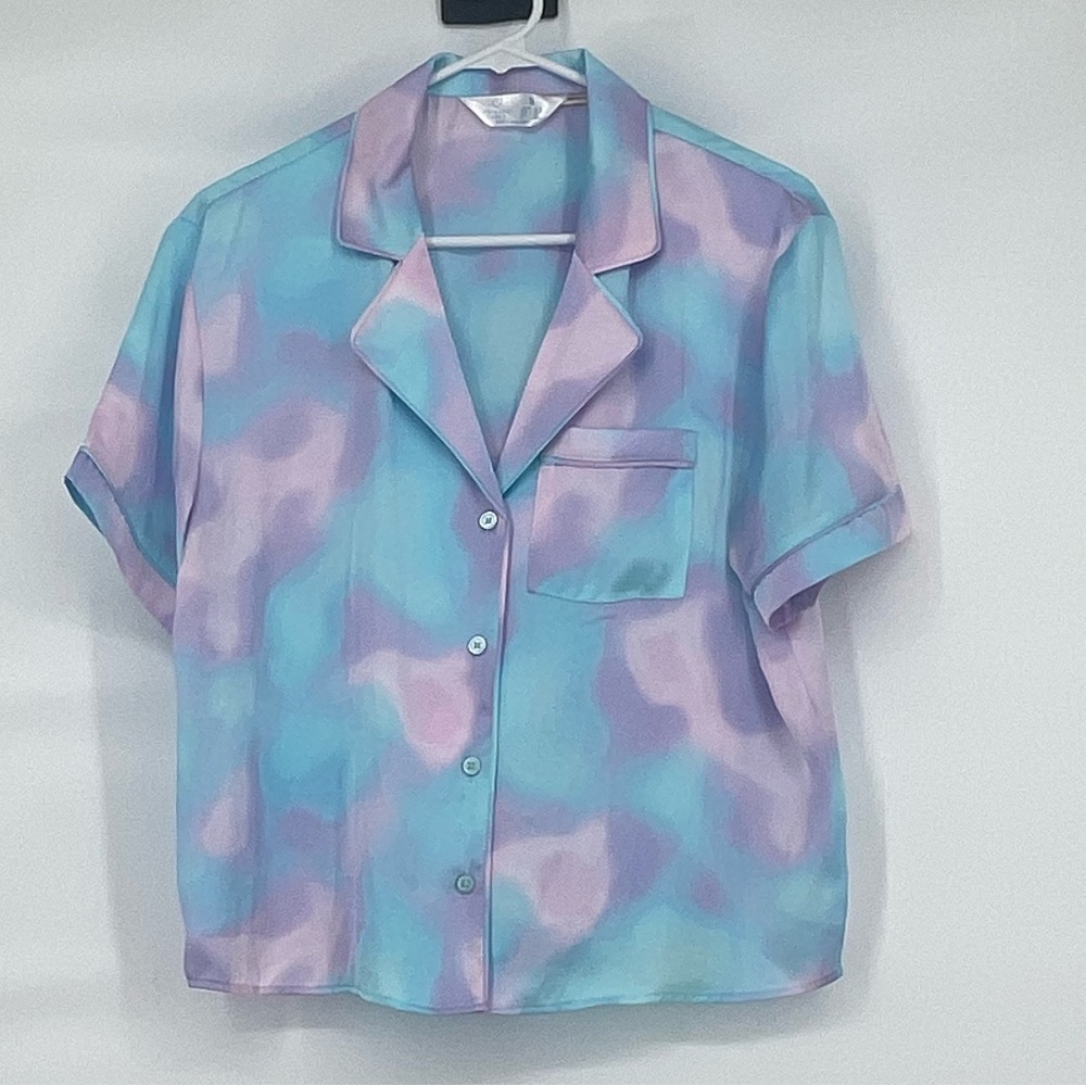 Primark nwt pink blue pajama top